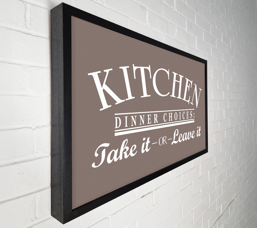 A Canvas Print of Kitchen Quote Dinner Choices Beige Canvas Art