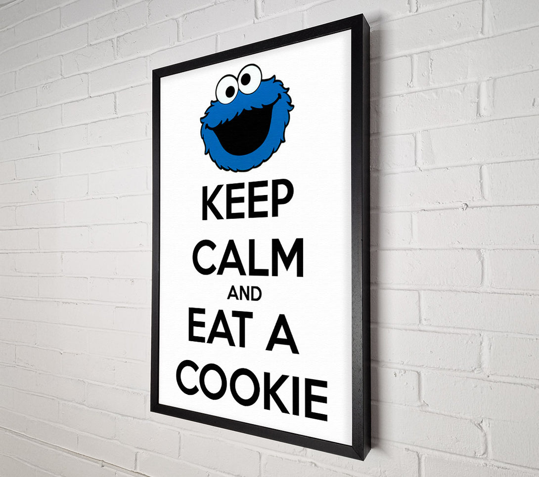  A Canvas Print of Kitchen Quote Keep Calm And Eat A Cookie Canvas Wall Art