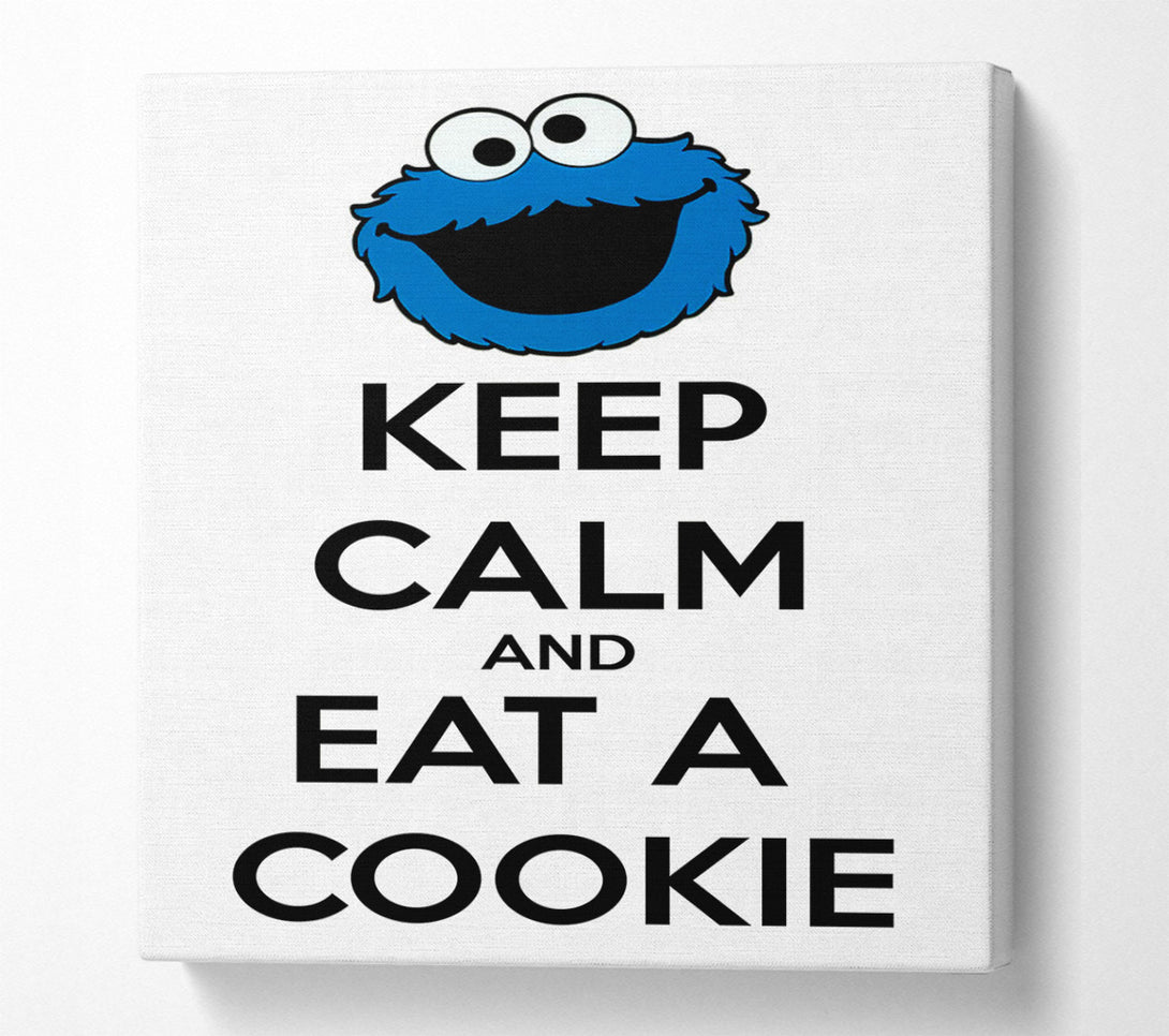  A Canvas Print of Kitchen Quote Keep Calm And Eat A Cookie Canvas Wall Art