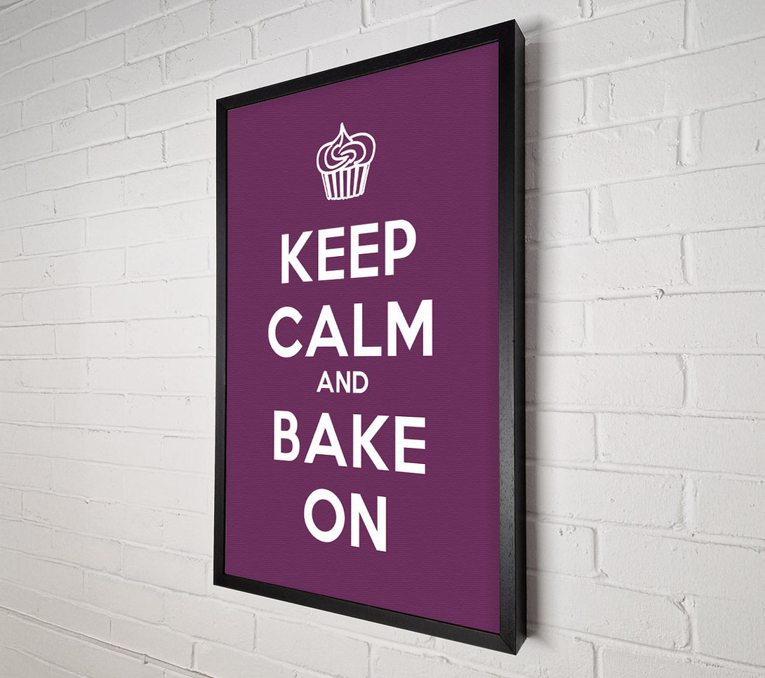  A Canvas Print of Kitchen Quote Keep Calm Bake On Canvas Art