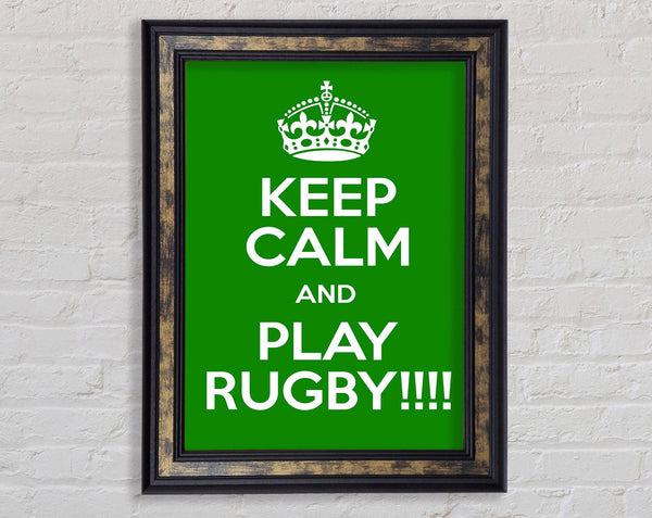Keep Calm Rugby Framed Print