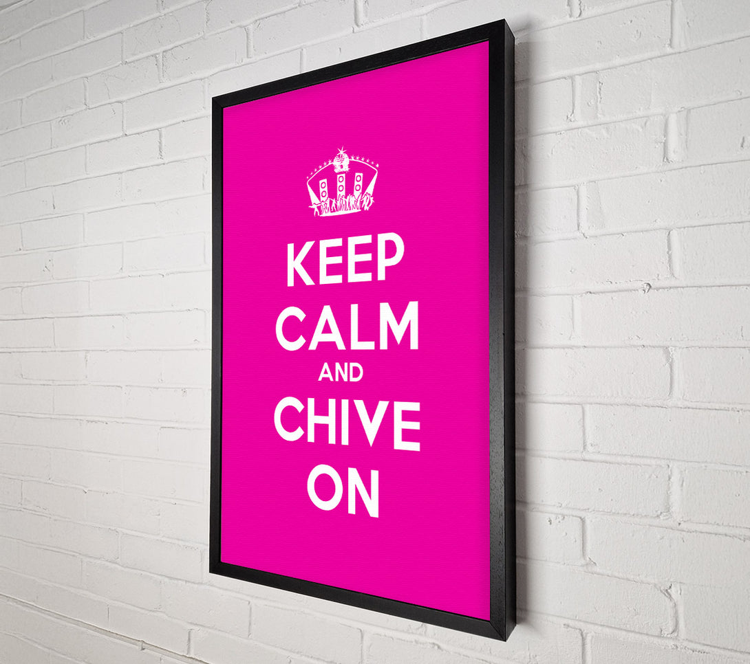  A Canvas Print of Kitchen Quote Keep Calm Chive On Canvas Art