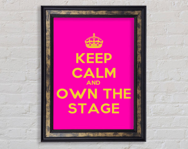 Keep Calm Own The Stage Framed Print