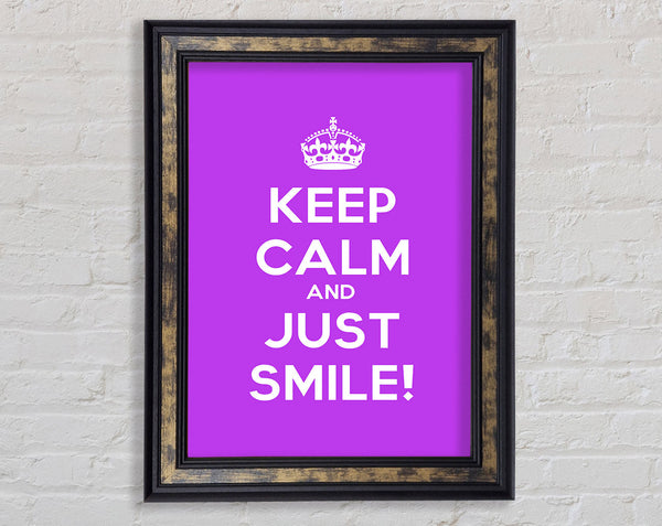 Keep Calm Smile Framed Print