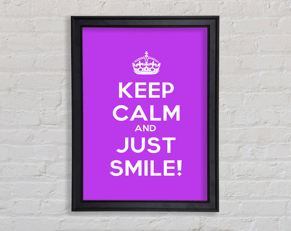 Keep Calm Smile Framed Print