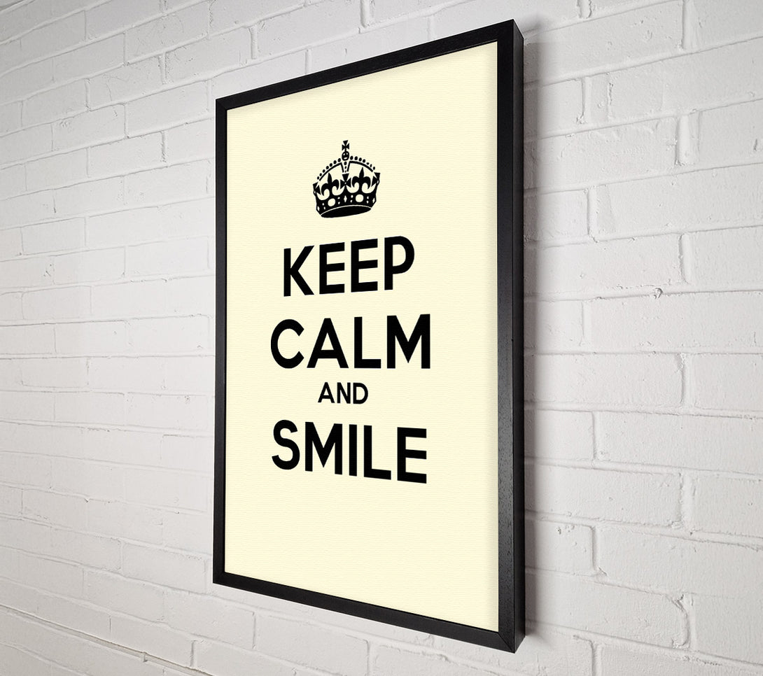  A Canvas Print of Keep Calm Smile Cream Canvas Art