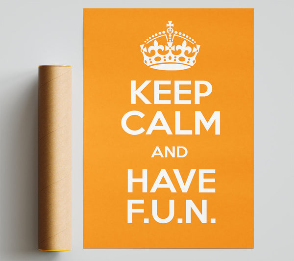 Girls Room Quote Keep Calm Fun Orange Print