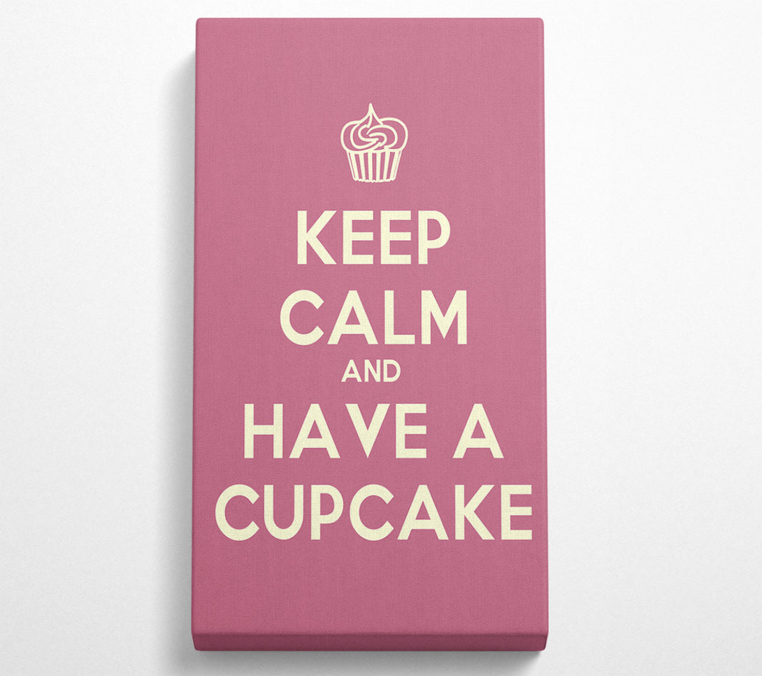  A Canvas Print of Kitchen Quote Keep Calm Cupcake Pink Canvas Print
