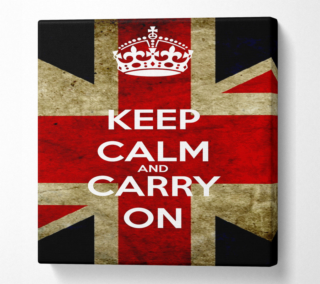  A Canvas Print of Keep Calm And Carry On Flag Canvas Print
