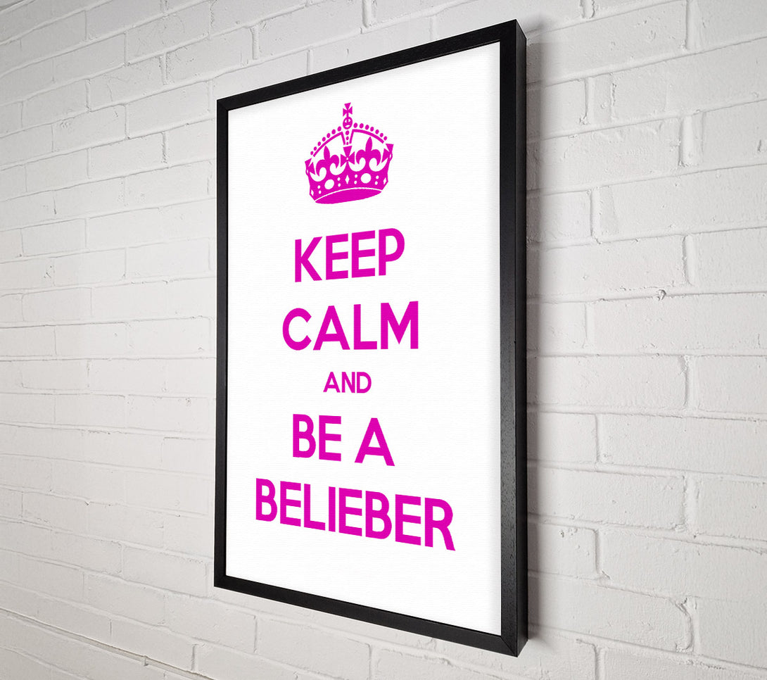  A Canvas Print of Music Quote Keep Calm Justin Bieber Canvas Print