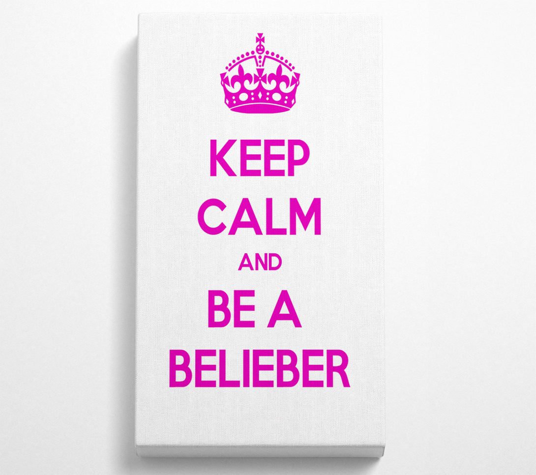  A Canvas Print of Music Quote Keep Calm Justin Bieber Canvas Print