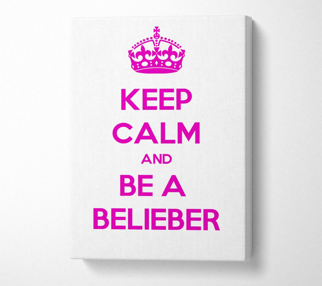  A Canvas Print of Music Quote Keep Calm Justin Bieber Canvas Print