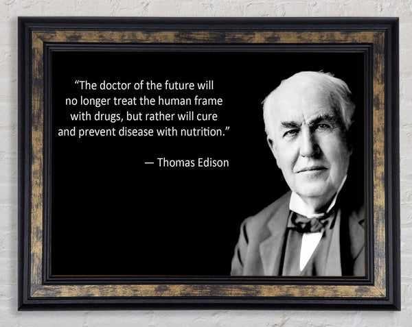 Motivational Quote Thomas Edison Framed Print