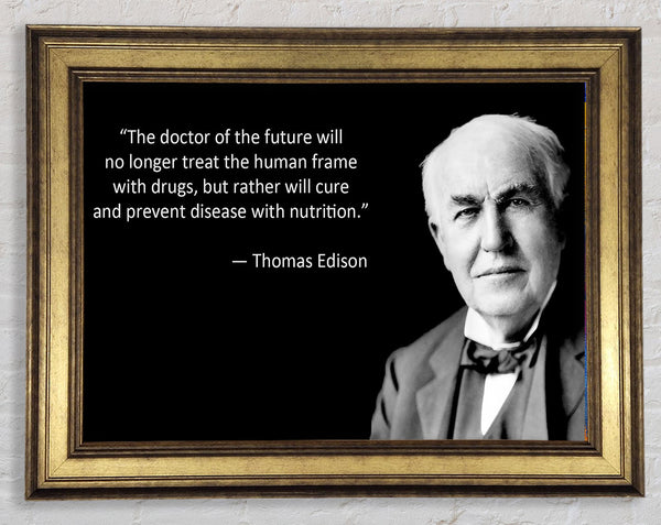 Motivational Quote Thomas Edison Framed Print