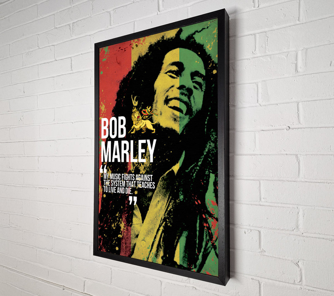  A Canvas Print of Music Quote Bob Marley My Music Fights Canvas Wall Art