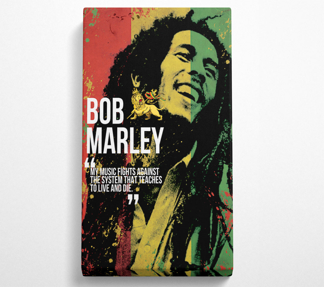  A Canvas Print of Music Quote Bob Marley My Music Fights Canvas Wall Art
