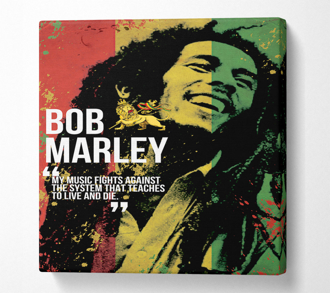  A Canvas Print of Music Quote Bob Marley My Music Fights Canvas Wall Art