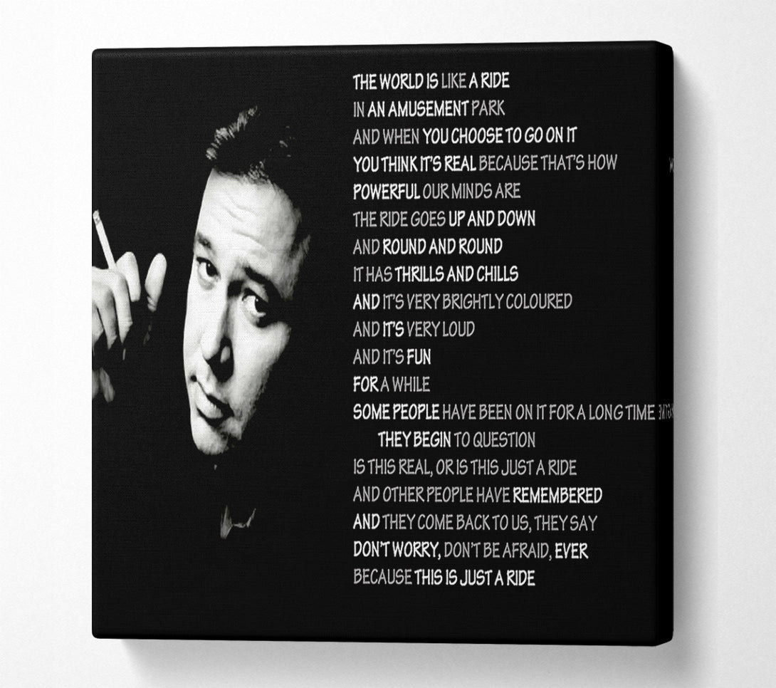  A Canvas Print of Motivational Quote Bill Hicks The World Is Like A Ride Canvas Wall Art