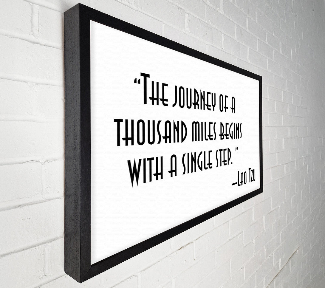 A Canvas Print of Motivational Quote Lao Tzu The Journey Of A Thousand Miles Canvas Print