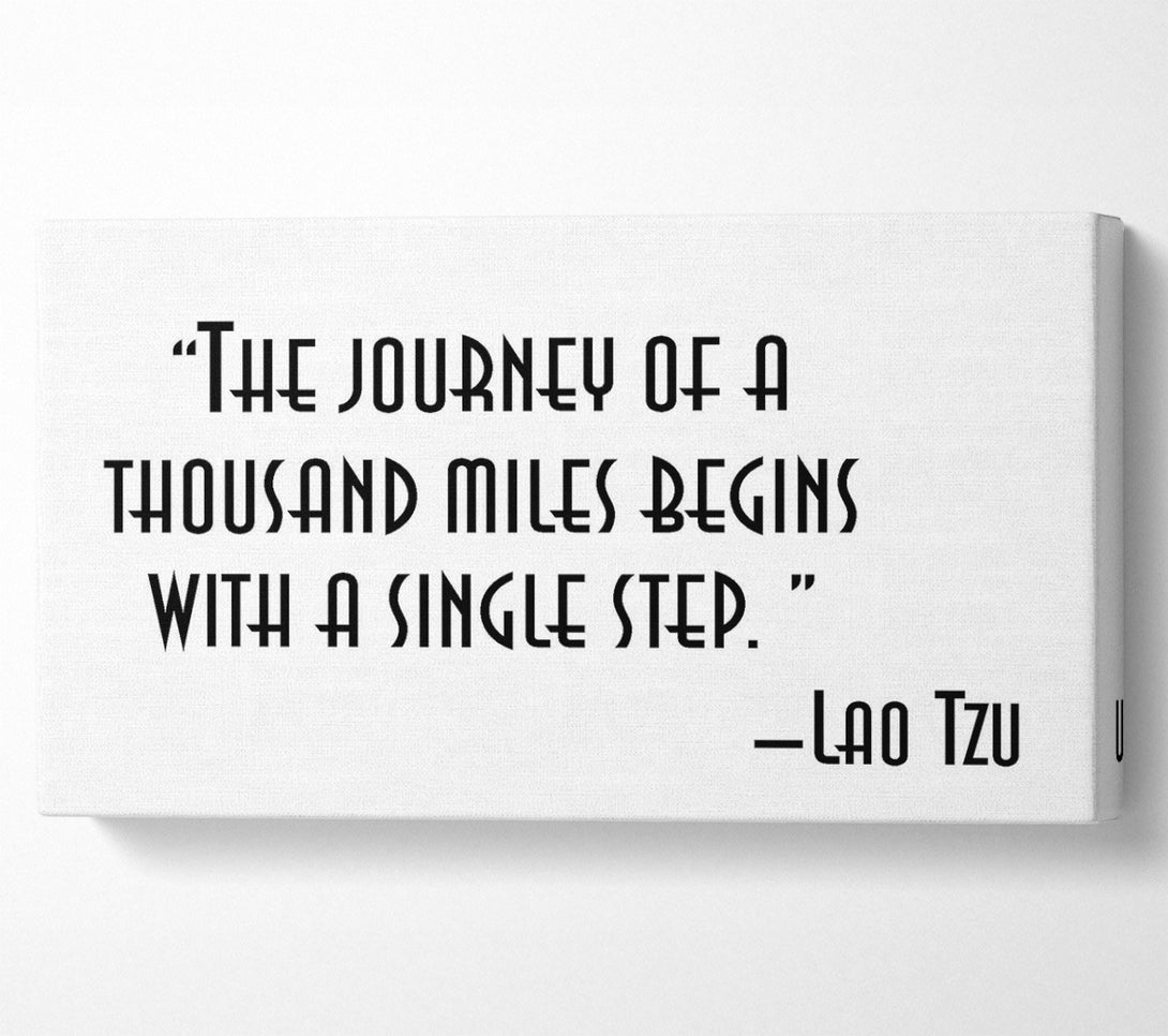  A Canvas Print of Motivational Quote Lao Tzu The Journey Of A Thousand Miles Canvas Print