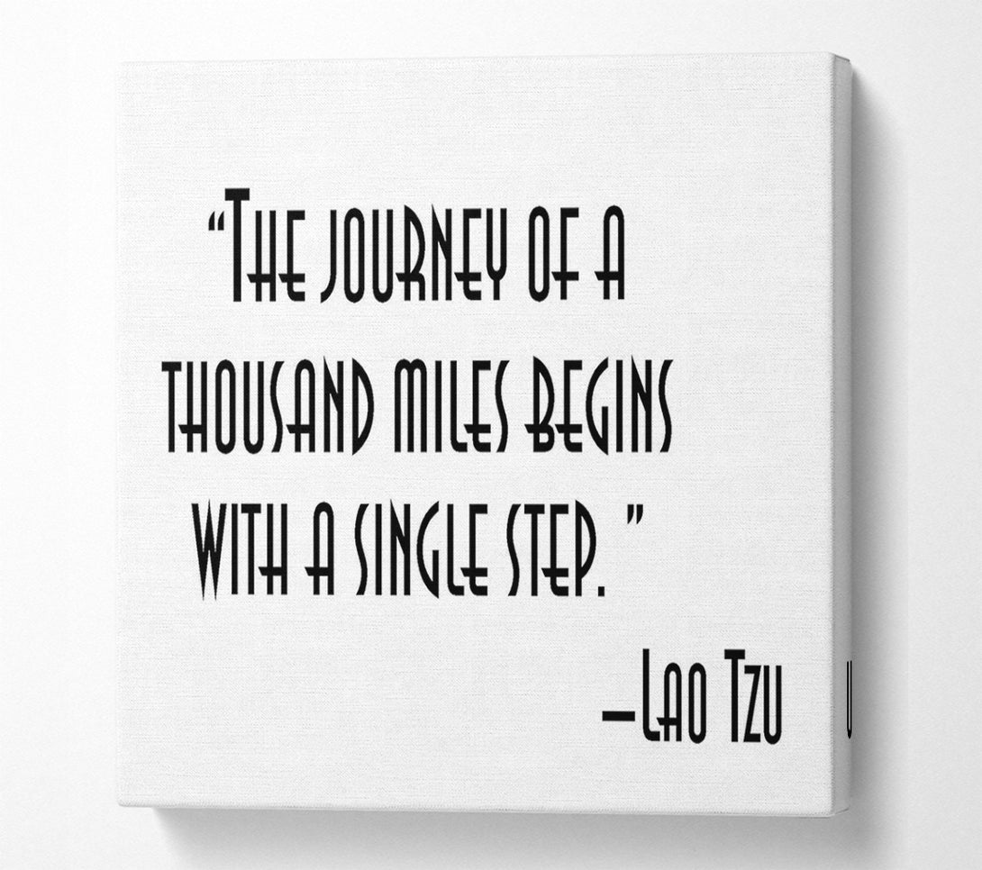  A Canvas Print of Motivational Quote Lao Tzu The Journey Of A Thousand Miles Canvas Print
