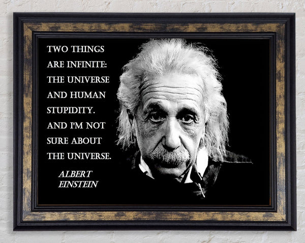 Motivational Quote Albert Einstein The Universe Framed Print