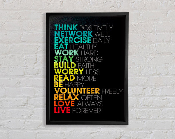 Think Positively Framed Print