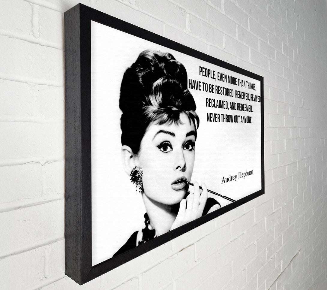  A Canvas Print of Movie Quote Audrey Hepburn Never Throw Out Canvas Wall Art