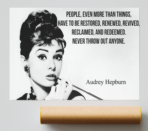 Movie Quote Audrey Hepburn Never Throw Out Print