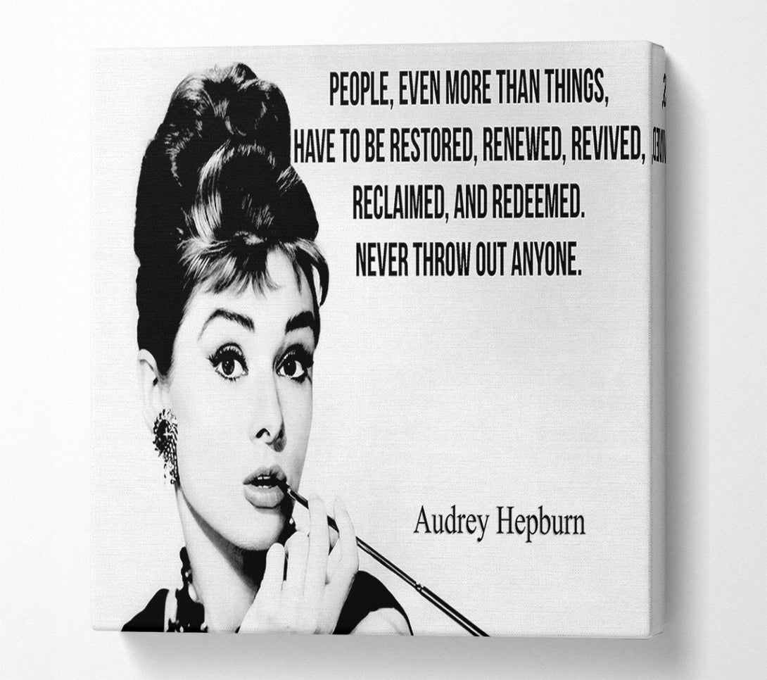  A Canvas Print of Movie Quote Audrey Hepburn Never Throw Out Canvas Wall Art