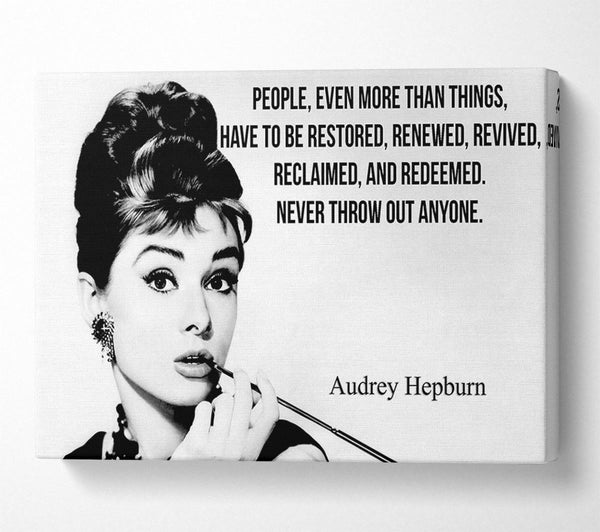  A Canvas Print of Movie Quote Audrey Hepburn Never Throw Out Canvas Wall Art