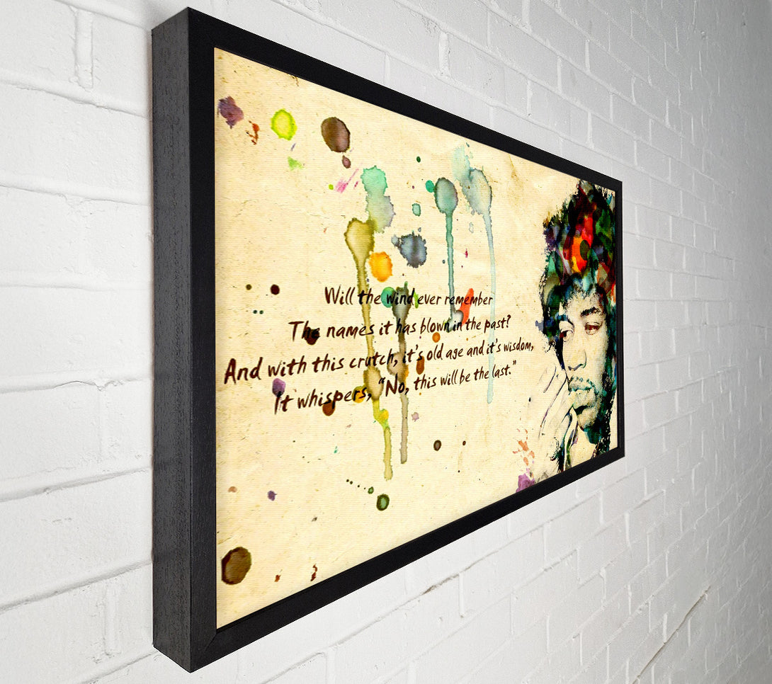  A Canvas Print of Music Quote Jimi Hendrix The Wind Canvas Wall Art