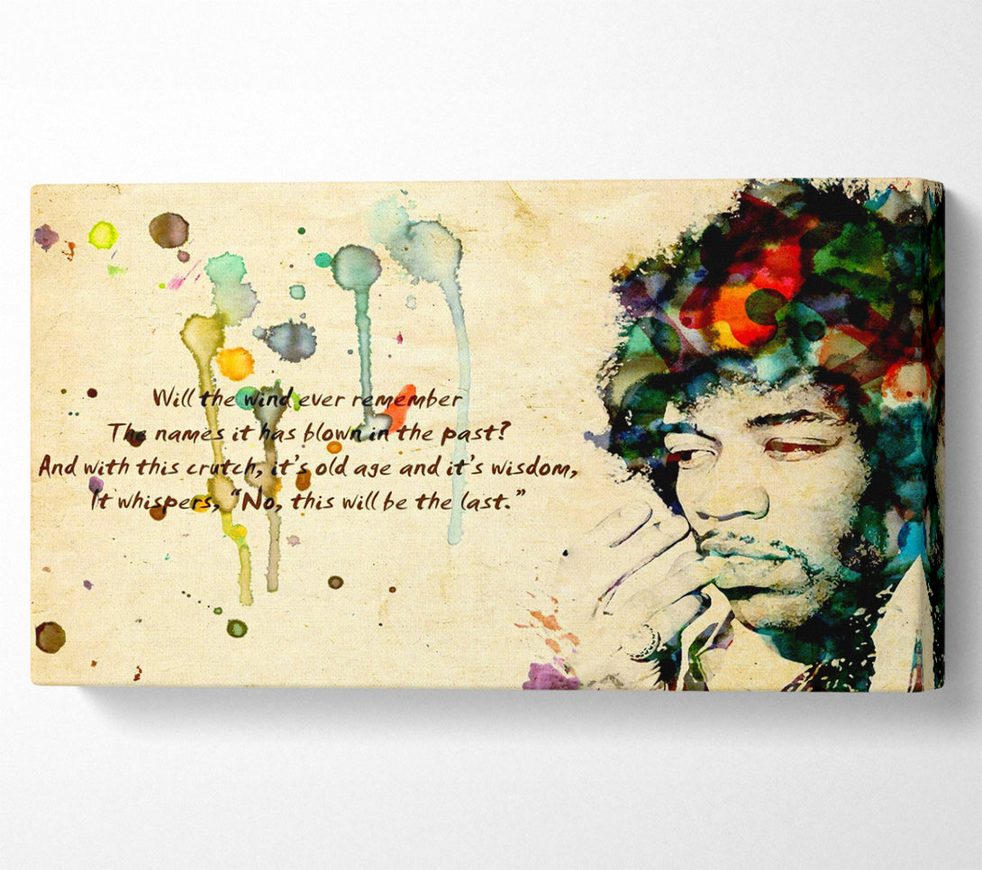  A Canvas Print of Music Quote Jimi Hendrix The Wind Canvas Wall Art