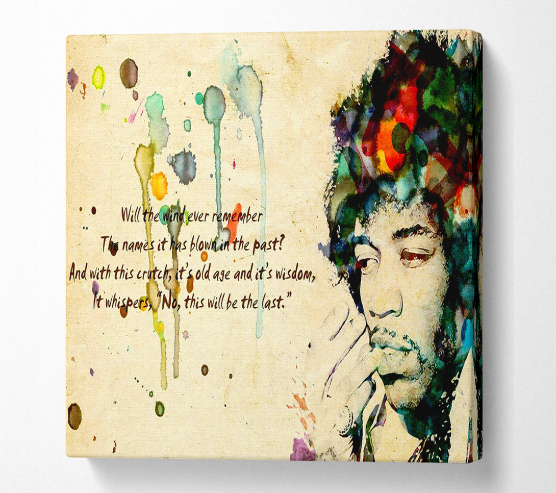  A Canvas Print of Music Quote Jimi Hendrix The Wind Canvas Wall Art