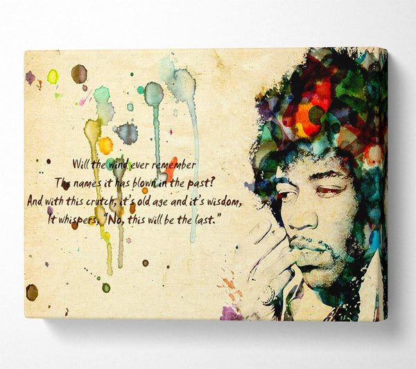  A Canvas Print of Music Quote Jimi Hendrix The Wind Canvas Wall Art