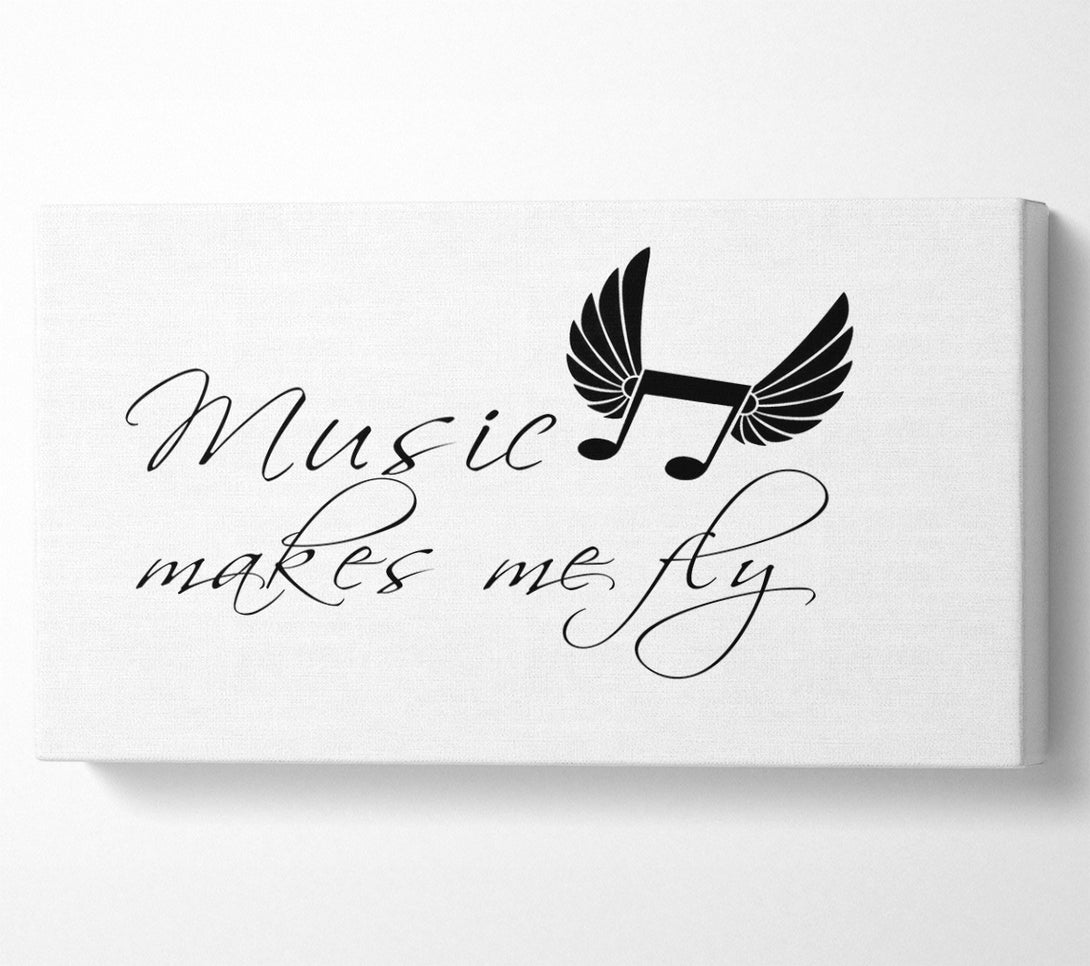  A Canvas Print of Boys room Quote Music Makes Me Fly White Canvas Art