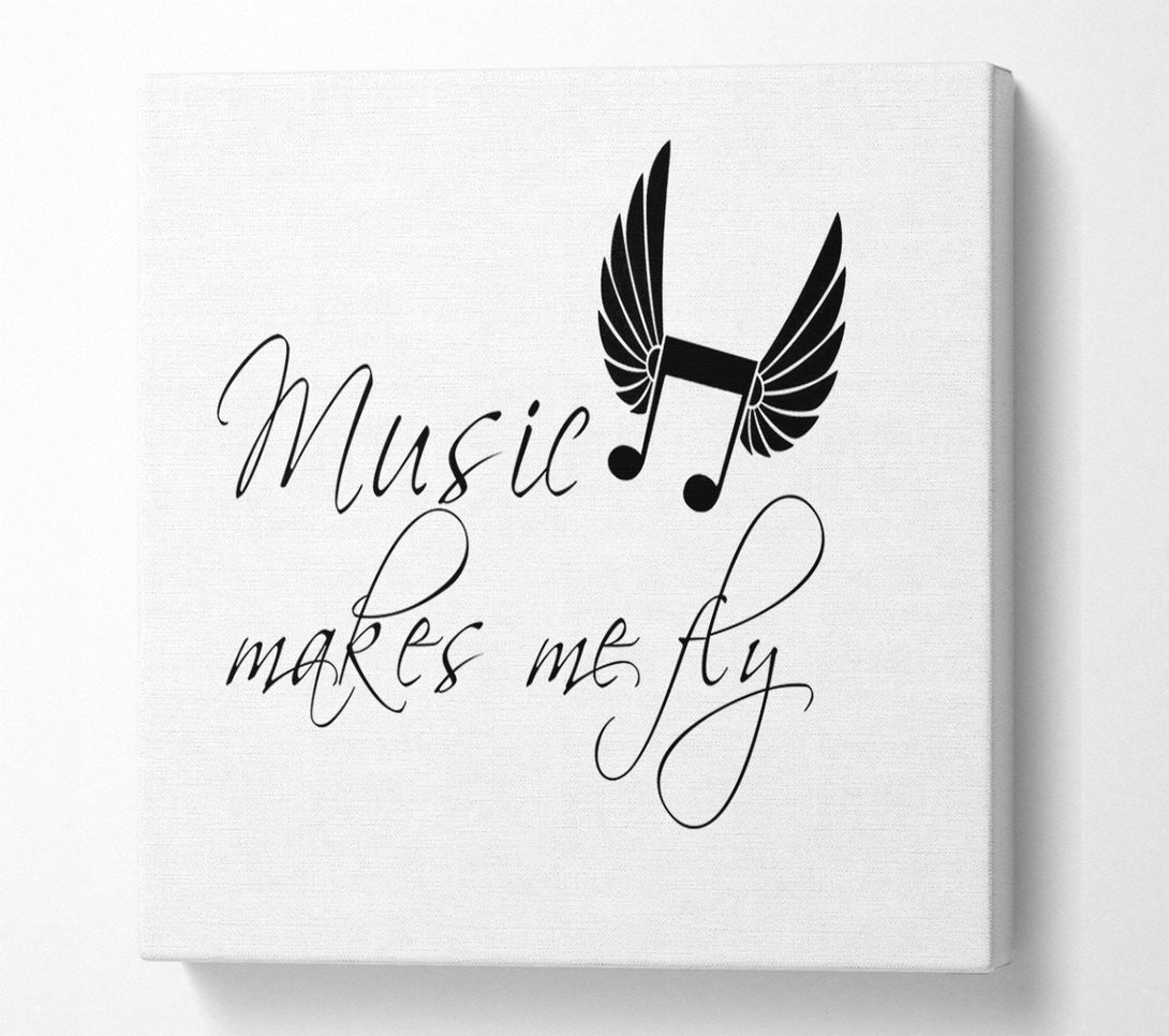  A Canvas Print of Boys room Quote Music Makes Me Fly White Canvas Art