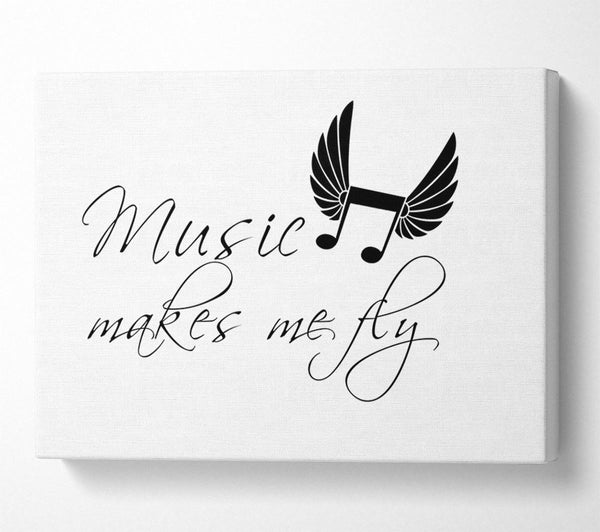  A Canvas Print of Boys room Quote Music Makes Me Fly White Canvas Art