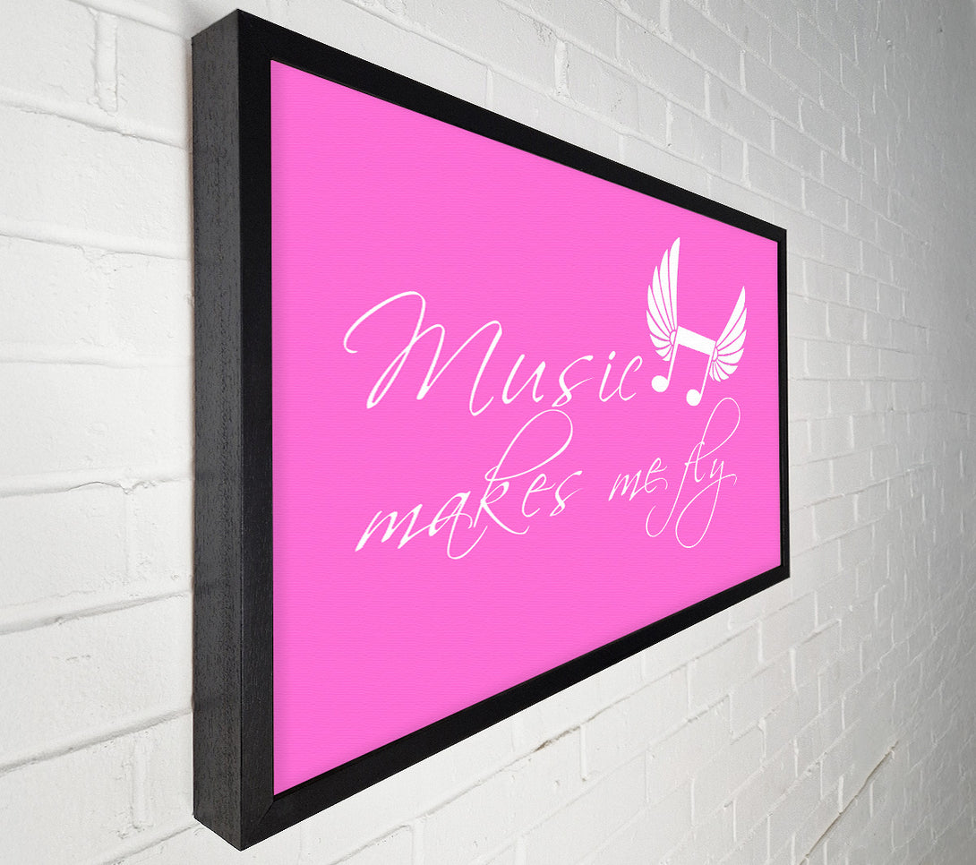  A Canvas Print of Girls Room Quote Music Makes Me Fly Vivid Pink Canvas Art