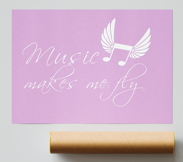 Music Makes Me Fly Pink Giclee Print