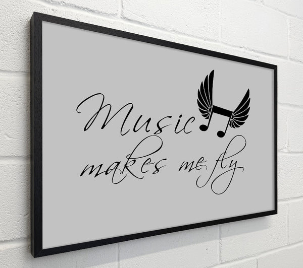 Boys room Quote Music Makes Me Fly Grey