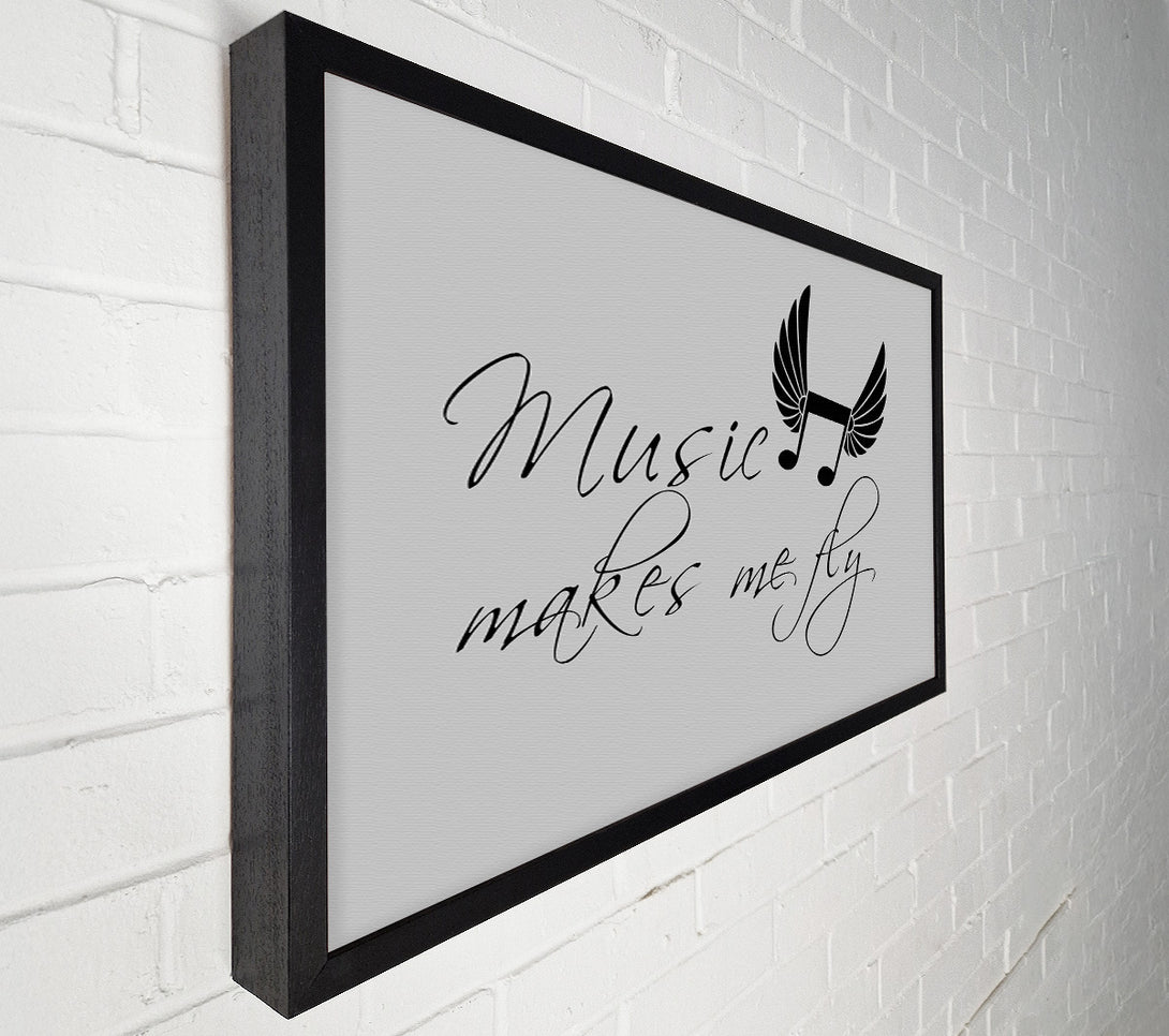  A Canvas Print of Boys room Quote Music Makes Me Fly Grey Canvas Art