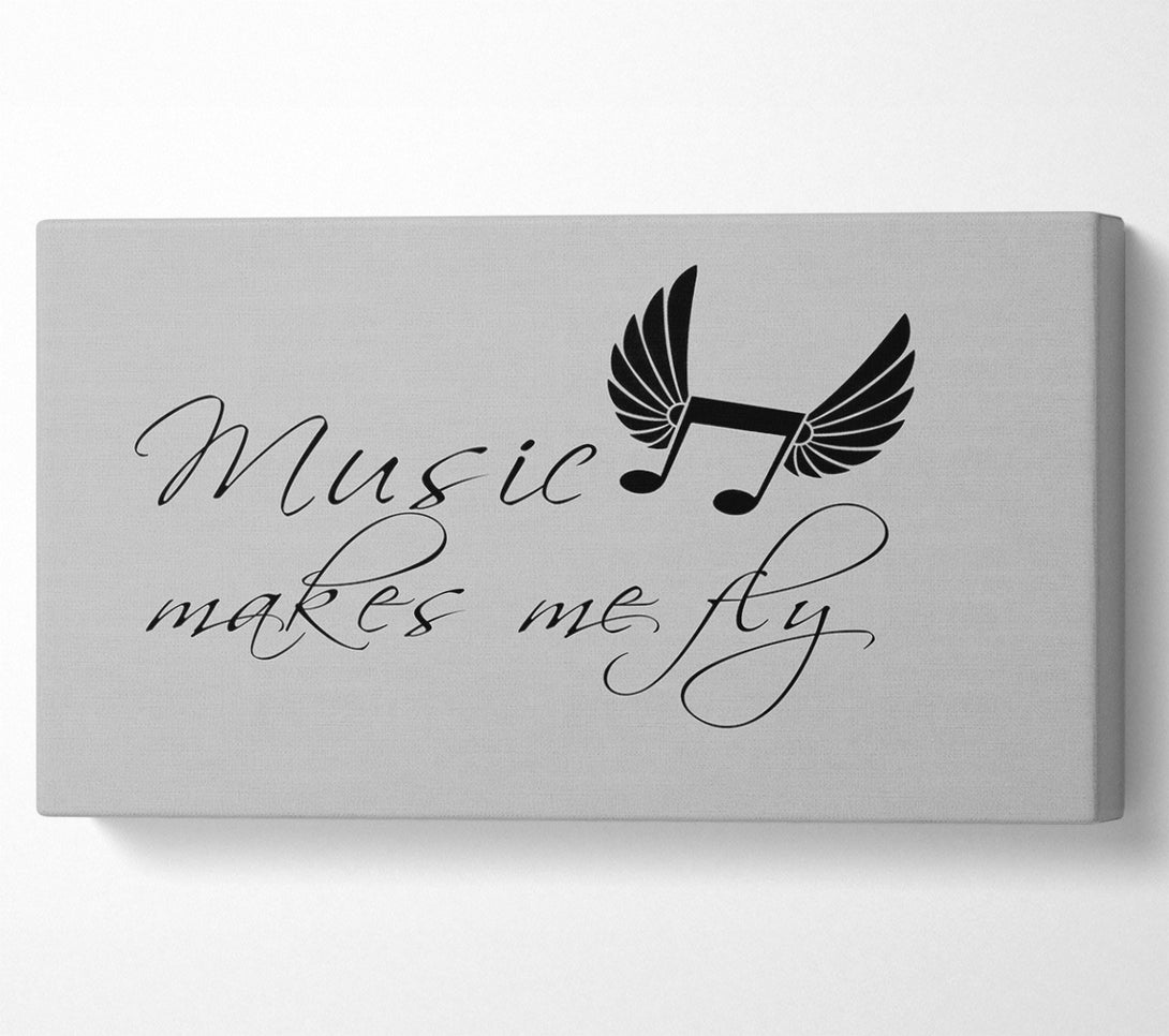  A Canvas Print of Boys room Quote Music Makes Me Fly Grey Canvas Art