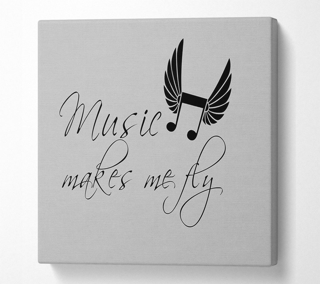  A Canvas Print of Boys room Quote Music Makes Me Fly Grey Canvas Art
