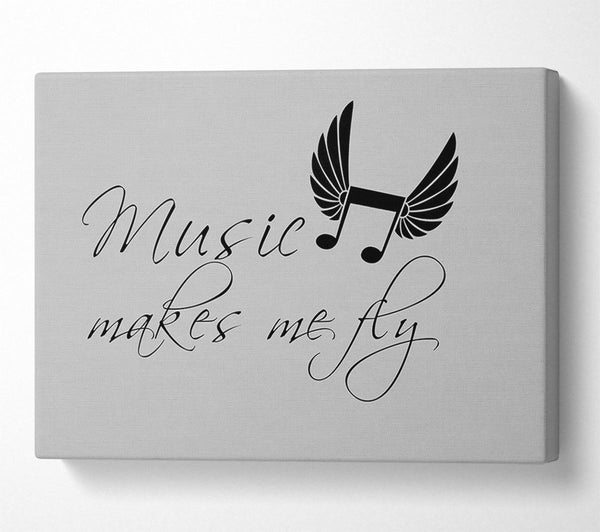  A Canvas Print of Boys room Quote Music Makes Me Fly Grey Canvas Art