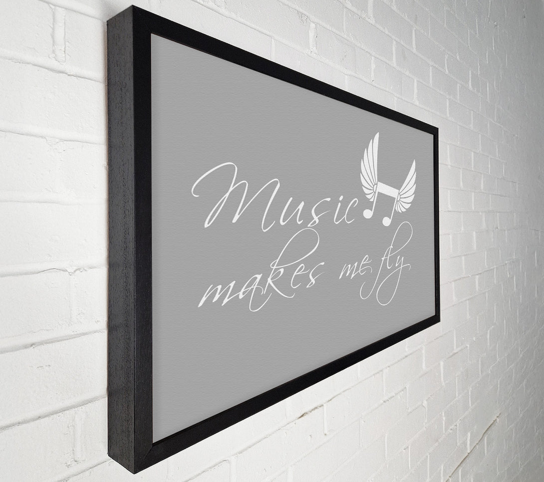  A Canvas Print of Boys room Quote Music Makes Me Fly Grey White Canvas Print