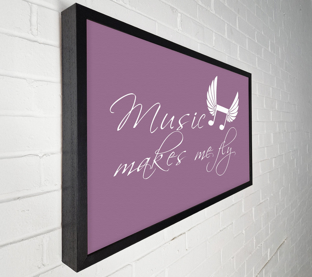  A Canvas Print of Music Makes Me Fly Dusty Pink Canvas Print