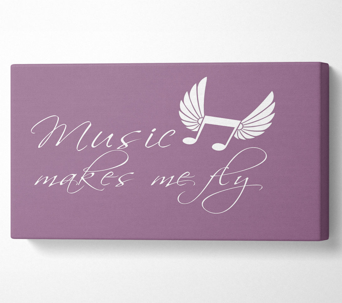  A Canvas Print of Music Makes Me Fly Dusty Pink Canvas Print