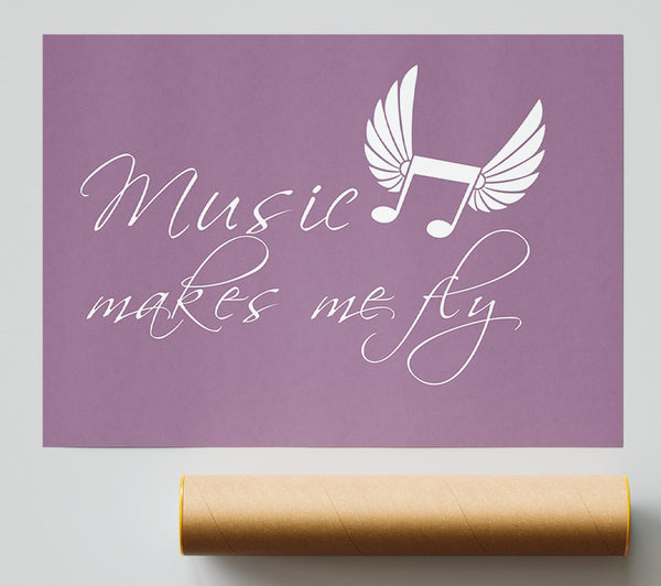 Music Makes Me Fly Dusty Pink Print