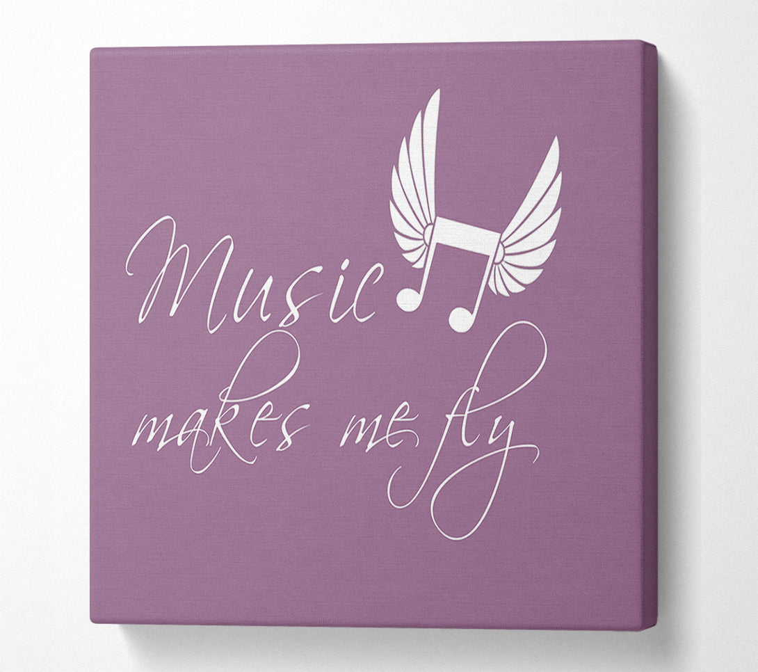  A Canvas Print of Music Makes Me Fly Dusty Pink Canvas Print